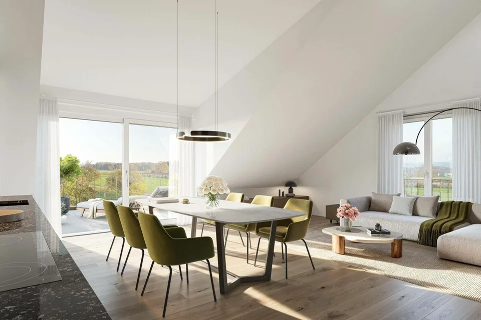 Nuovo edificio "ALPENBLICK" - Appartamento di 3,5 locali in mansarda con vista imprenabile sulle Alpi