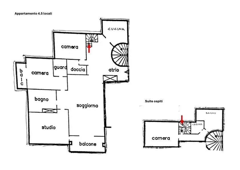 Lugano Castagnola – Elegante appartamento duplex con vista lago e suite ospiti indipendente – Foto 11 von 11