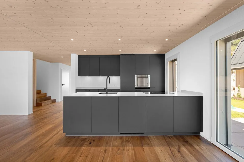 Newly built semi-detached houses - living with a wide view