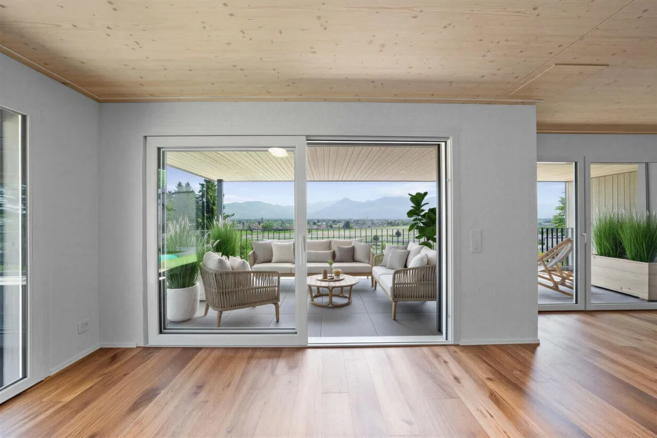 Newly built semi-detached houses - living with a wide view