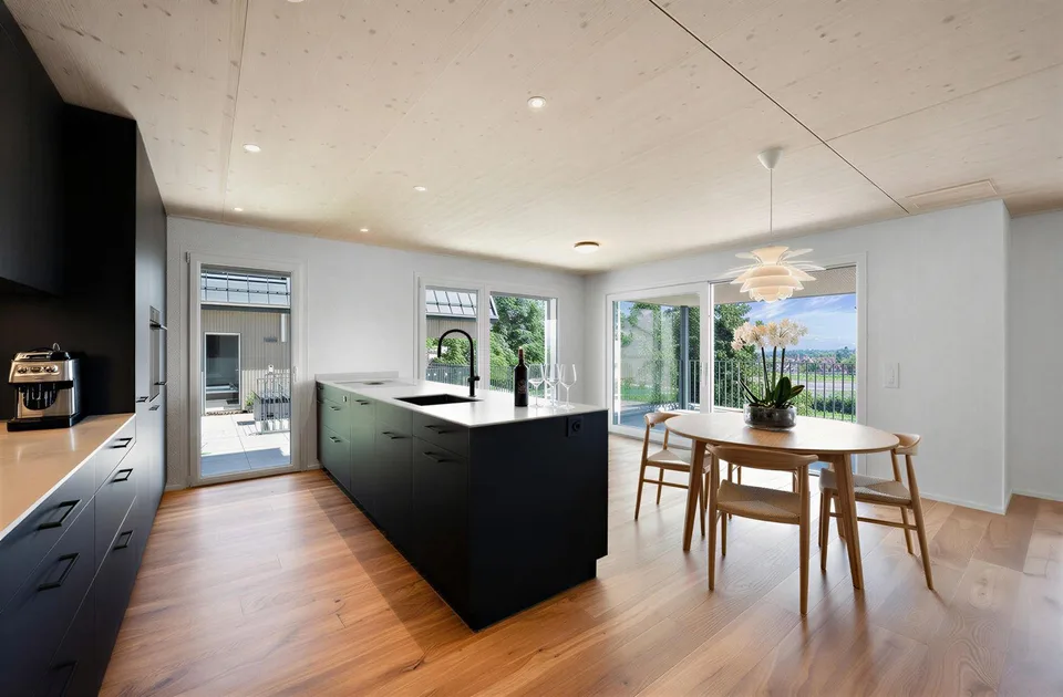 Newly built semi-detached houses - living with a wide view