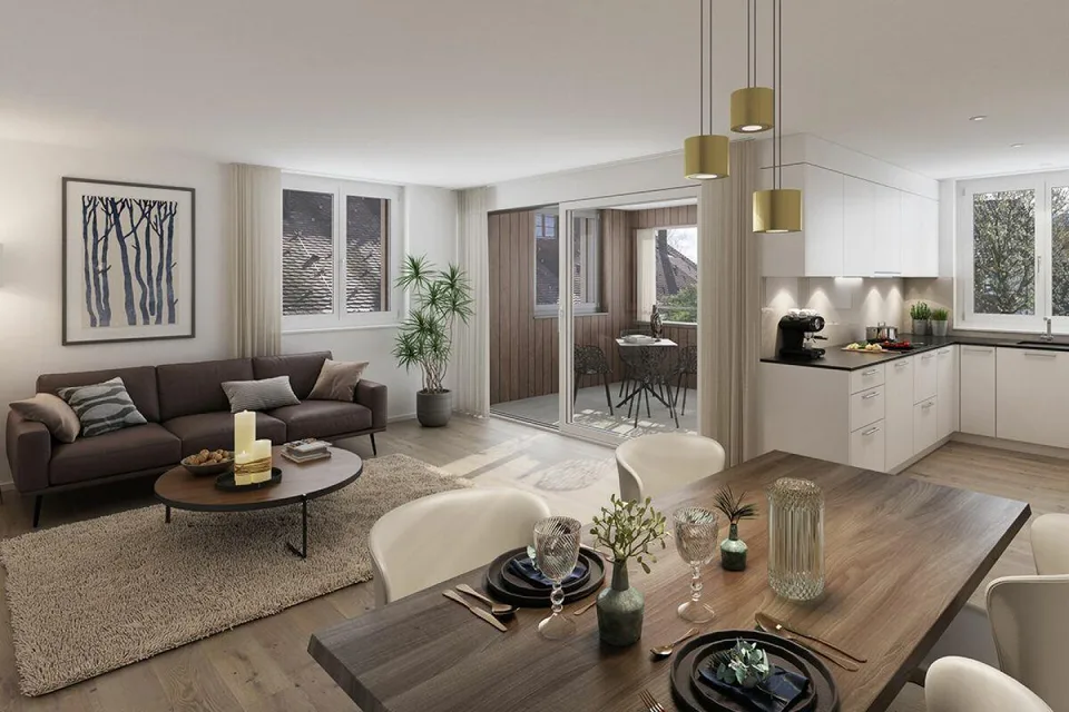 Prêt à être occupé à partir de décembre 2026 ! Vie à la campagne près de la ville : Appartements neufs au cœur du village