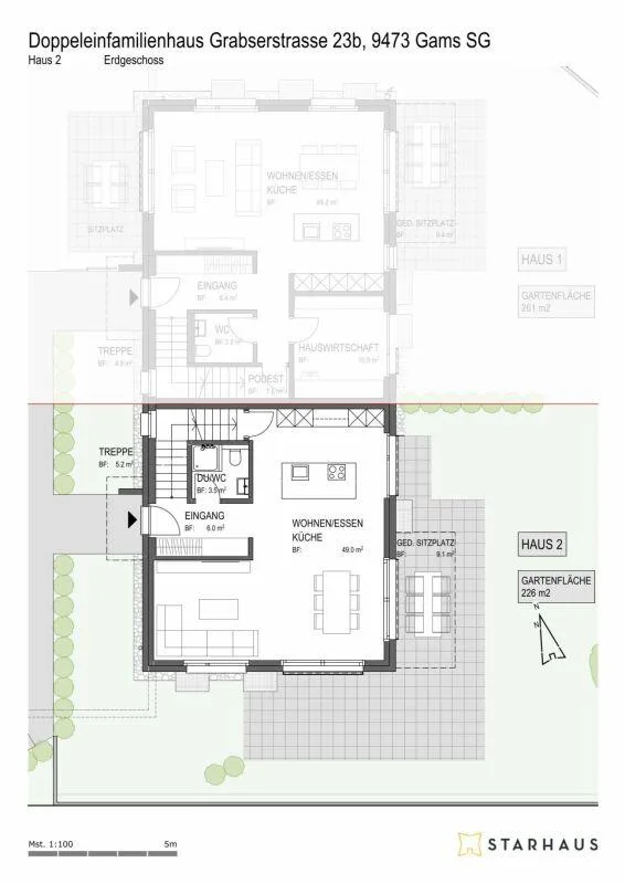 Maison mitoyenne de 4,5 pièces en milieu rural