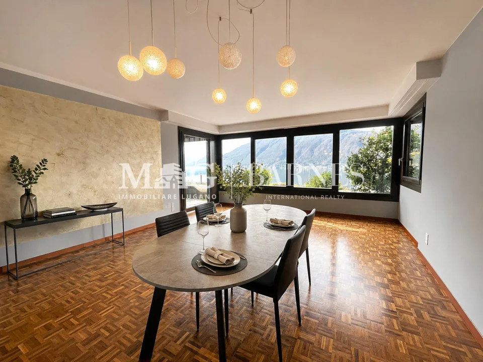 Bissone: Appartamento 4.5 locali, giardino, box, vista lago
