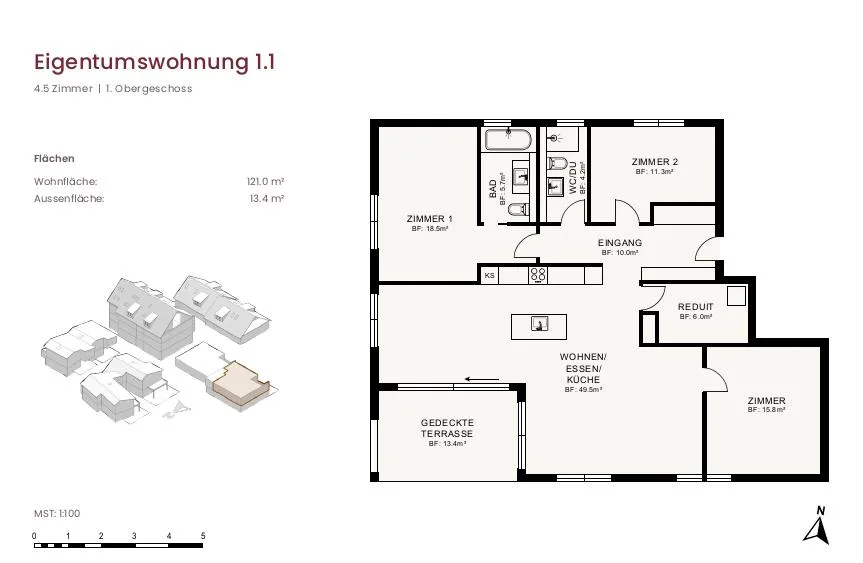 Progetto di costruzione nuova "im Gärtli" Wilchingen - appartamento 4,5 locali