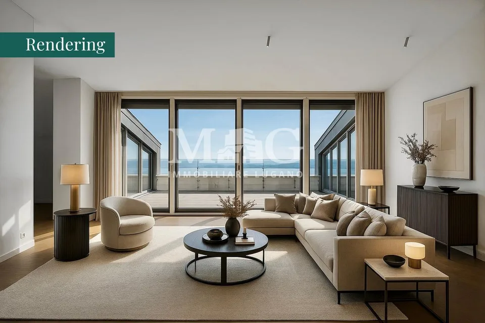 Lugano: Attico in Villa d’Epoca con vista lago e terrazza panoramica