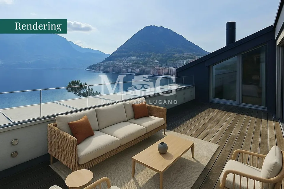 Lugano: Attico in Villa d’Epoca con vista lago e terrazza panoramica – photo 6 sur 7