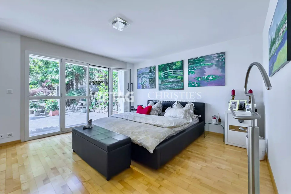 Lugano-Agno: Elegante Villa mit Panorama-Infinity-Pool, Sauna & wei...