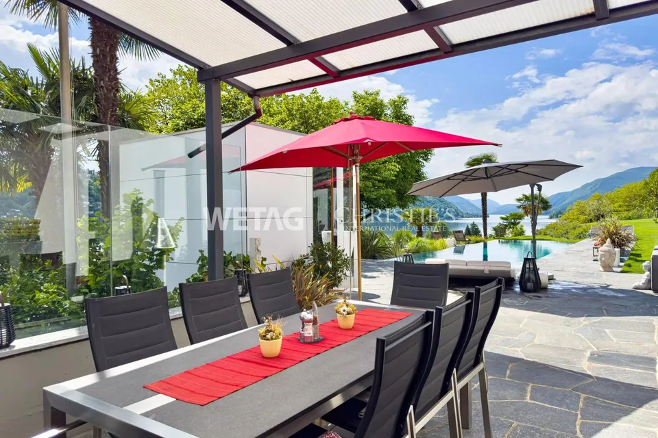 Lugano-Agno: Elegante Villa mit Panorama-Infinity-Pool, Sauna & weitem Blick auf den Luganersee zu verkaufen – Foto 13 von 13