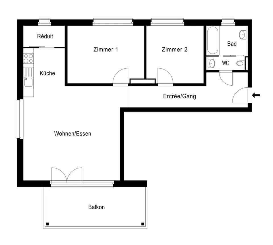 Appartamento moderno 3.5 locali con torre di lavanderia privata e balcone