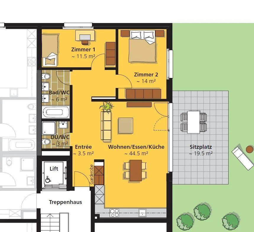 BRIGHT 3.5 room apartments with SPACIOUS seating area for rent – photo 10 of 10