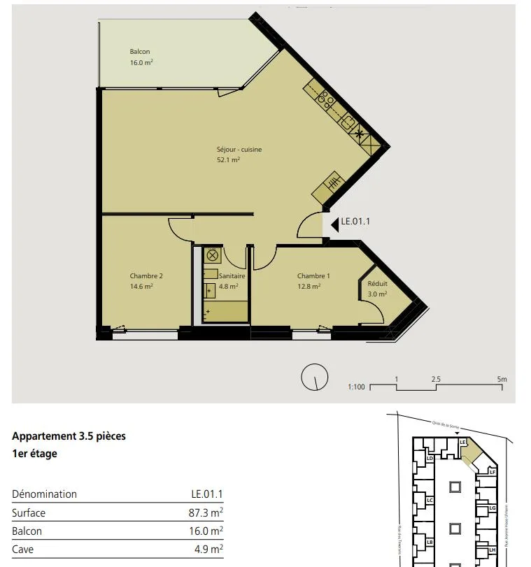 Appartamento di 3.5 locali in affitto al 1° piano a Delémont 1