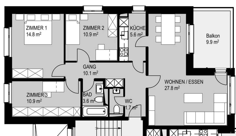Appartamento di 4,5 locali in un quartiere familiare – foto 9 di 9