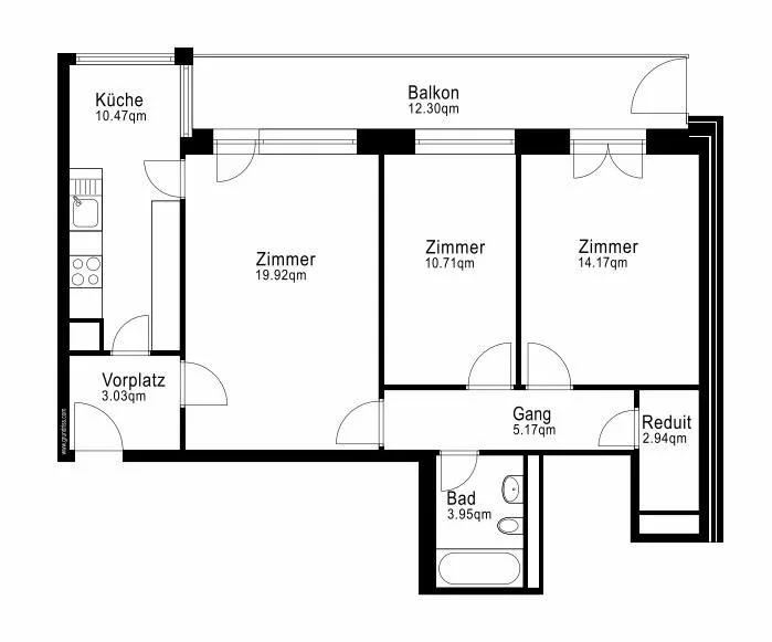 3.5 Zimmerwohnung im Lehenmattquartier mit Aussicht – photo 7 of 7
