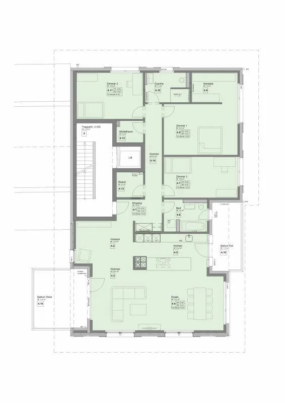 Wohnen im Grünen - moderne 4.5-Zimmer-Wohnung in Schübelbach – photo 8 sur 8