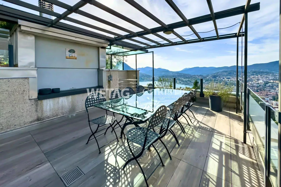 Lugano-Aldesago: modernes Penthouse mit herrlichem Seeblick, Dachterrasse zu verkaufen, auch als Zweitwohnsitz möglich – Foto 12 von 13
