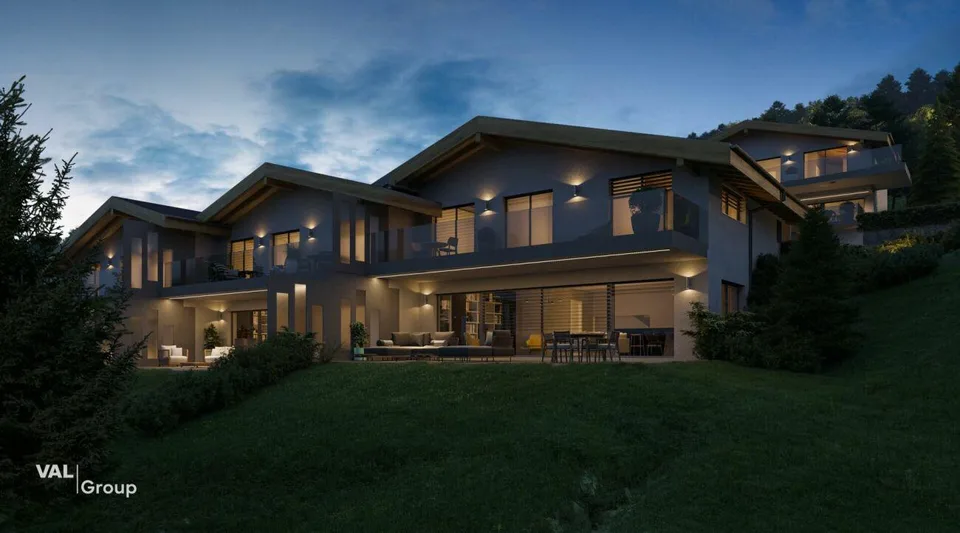 Moderne Villa mit Panoramablick auf das Rhône-Tal