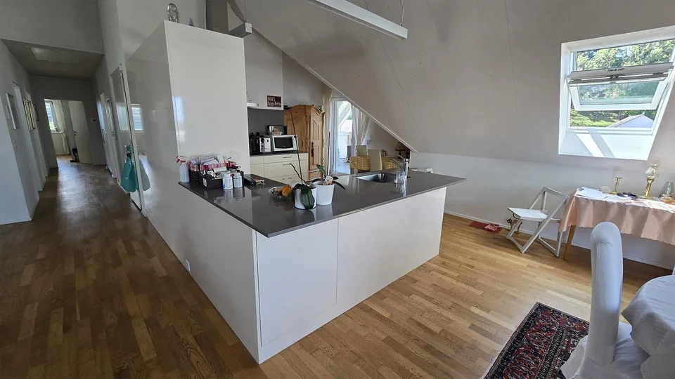 Stylish attic apartment with balcony paradise