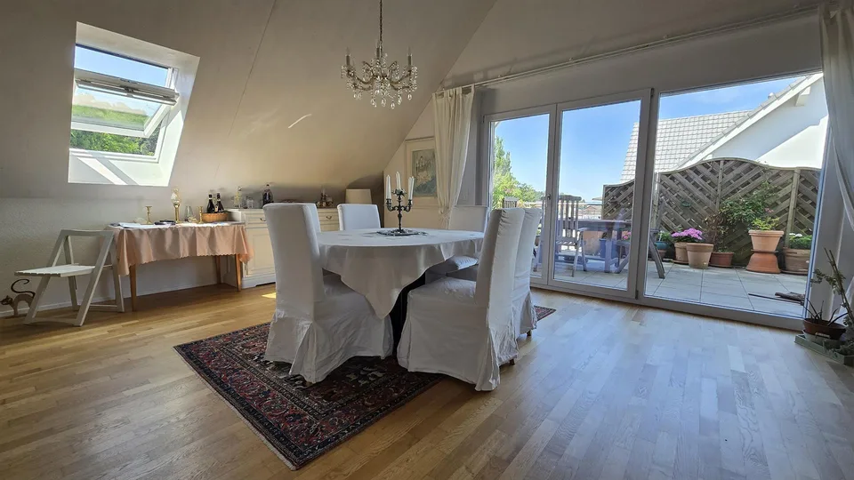 Stylish attic apartment with balcony paradise