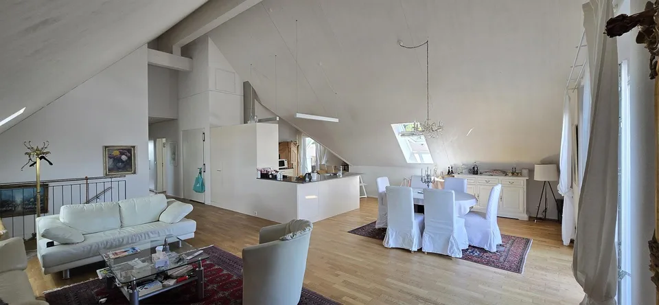 Stylish attic apartment with balcony paradise