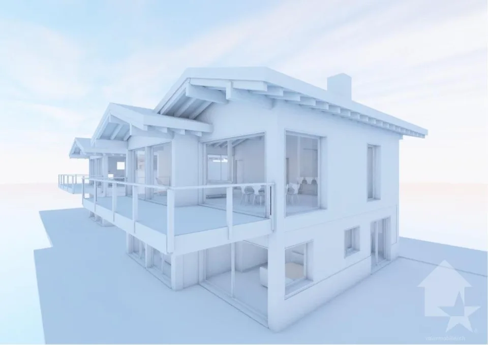 Under construction, traditional chalet, quiet neighborhood, panoramic view