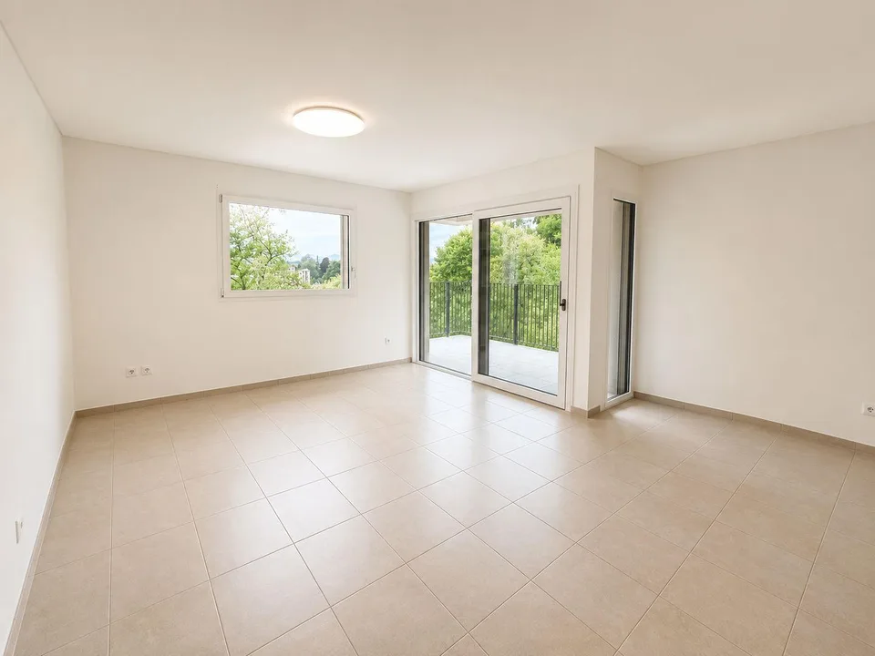 Geräumige 2.5-Zimmer-Wohnung mit bewohnbarem Terrasse, umgeben von Grün in Vacallo