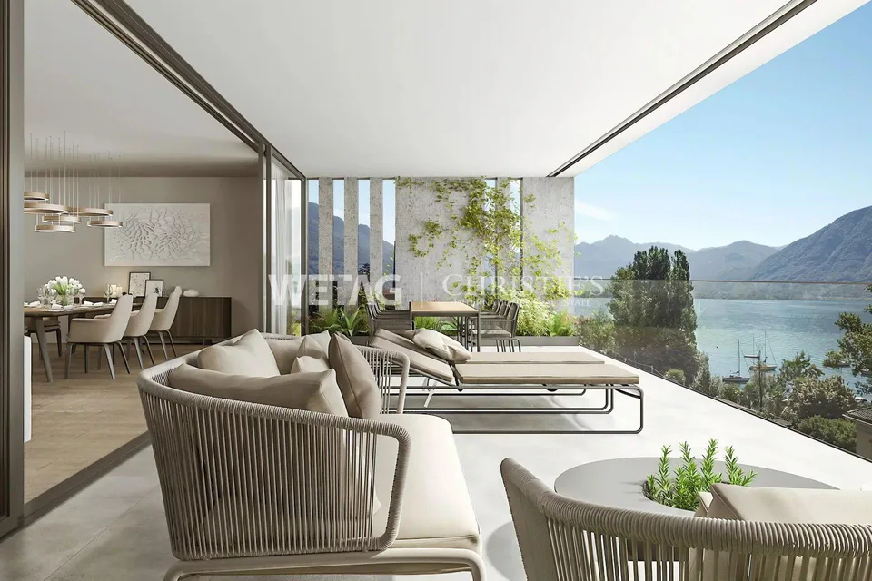 Appartamento nuovo esclusivo con terrazza panoramica spaziosa & vista lago, in vendita a Minusio