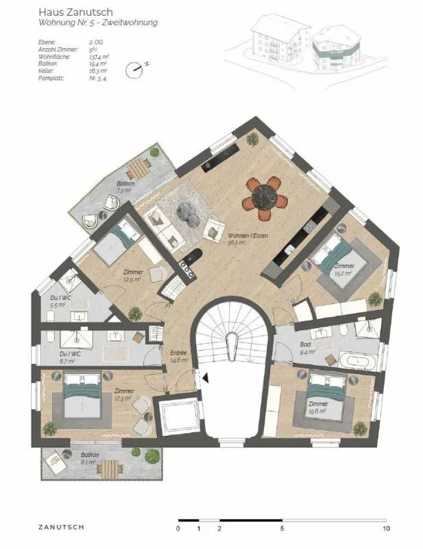 5.5 Zimmer Neubau Zweitwohnung – Foto 7 von 9