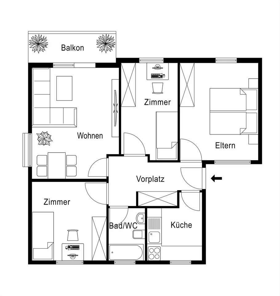 Appartamento 4 locali economico con vista sul lago