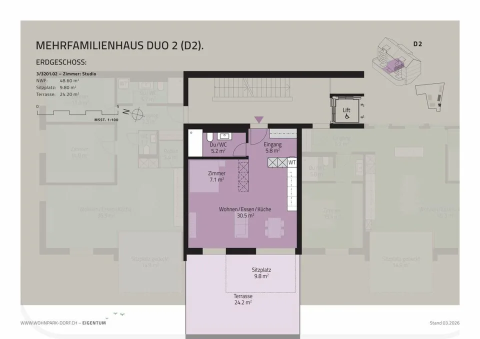 WOHNPARK DORF - Studio im Erdgeschoss