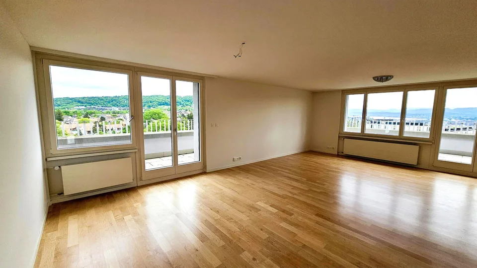 Gekühlte moderne 3.5-Zimmer-Attikawohnung mit Blick über Stadt