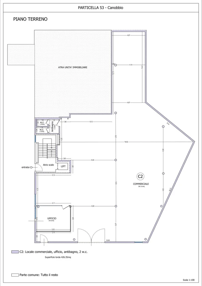GRAND BÂTIMENT COMMERCIAL DE 400 M² DANS LE SECTEUR DU STADE À LUGANO