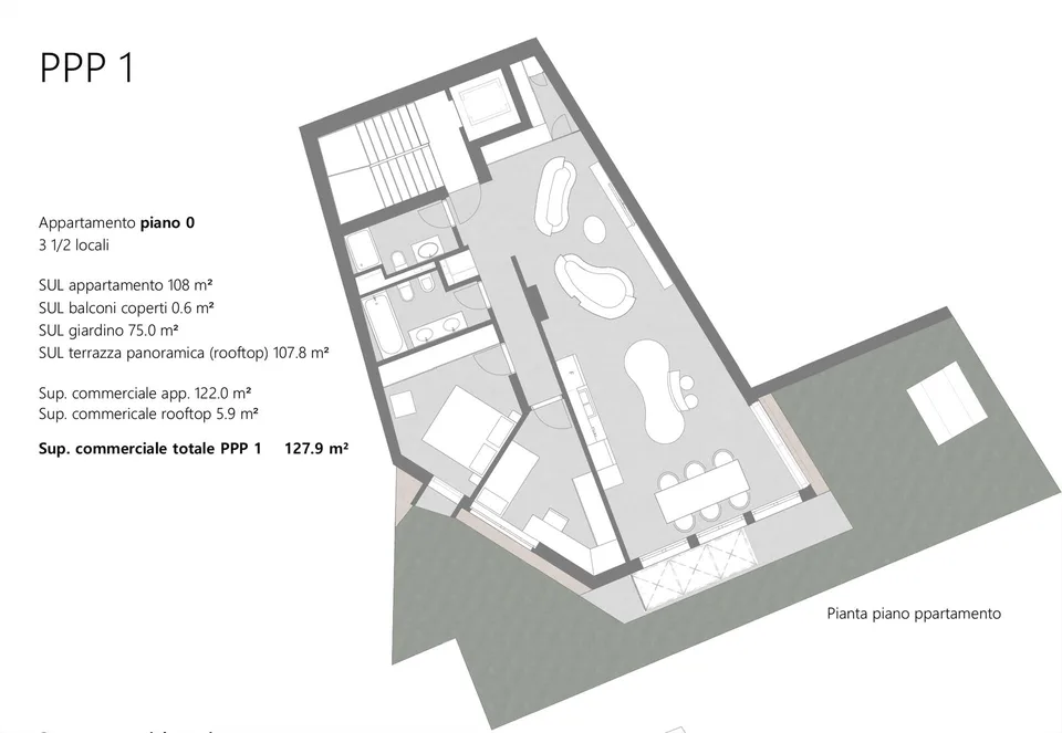 LUXURIOUS 3.5 ROOMS WITH PRIVATE GARDEN IN LUGANO CENTER – photo 8 of 8