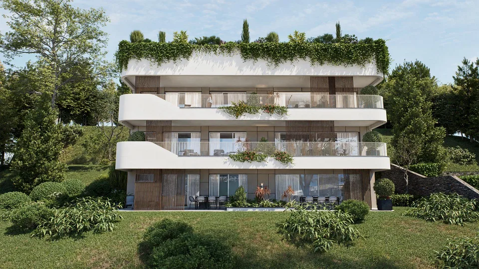 ESCLUSIVO 3.5 LOCALI CON VISTA LAGO GIARDINO E FINITURE