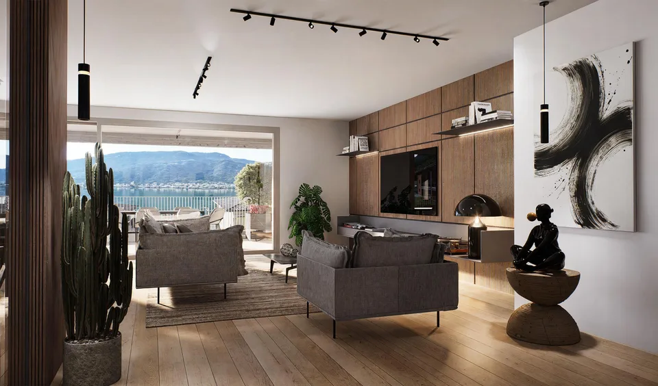 PRESTIGIÖSE 3.5 ZIMMER WOHNEINHEIT MIT SEEVIEW UND GARTEN IN CAPOLAGO
