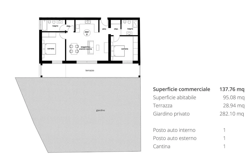 NEUE 3.5 ZIMMER MIT PRIVATGARTEN UND TERRASSE IN CASLANO