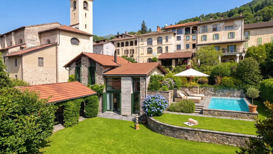 CASA TICINESE 6.5 LOCALI CON GIARDINO E PISCINA A CURIO