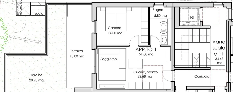 BELLISSIMO 2.5 LOCALI CON GIARDINO PRIVATO A VACALLO – foto 7 di 7