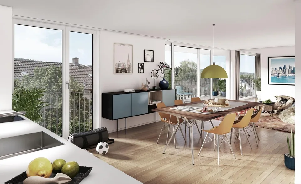 Modern mit grossem Balkon