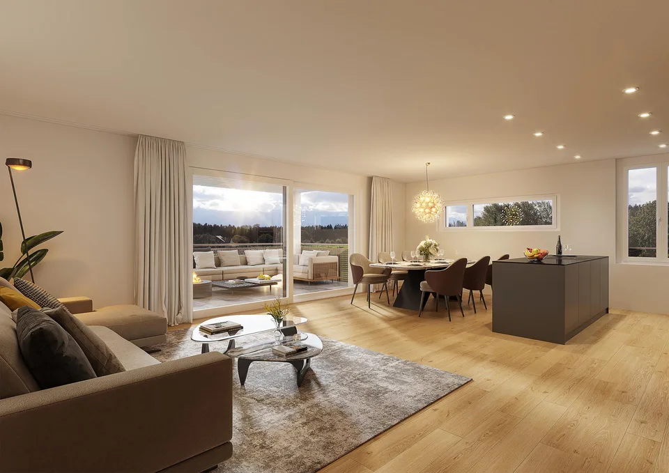 NEUBAU / Grosszügige und helle Gartenwohnung mit Top-Aussicht
