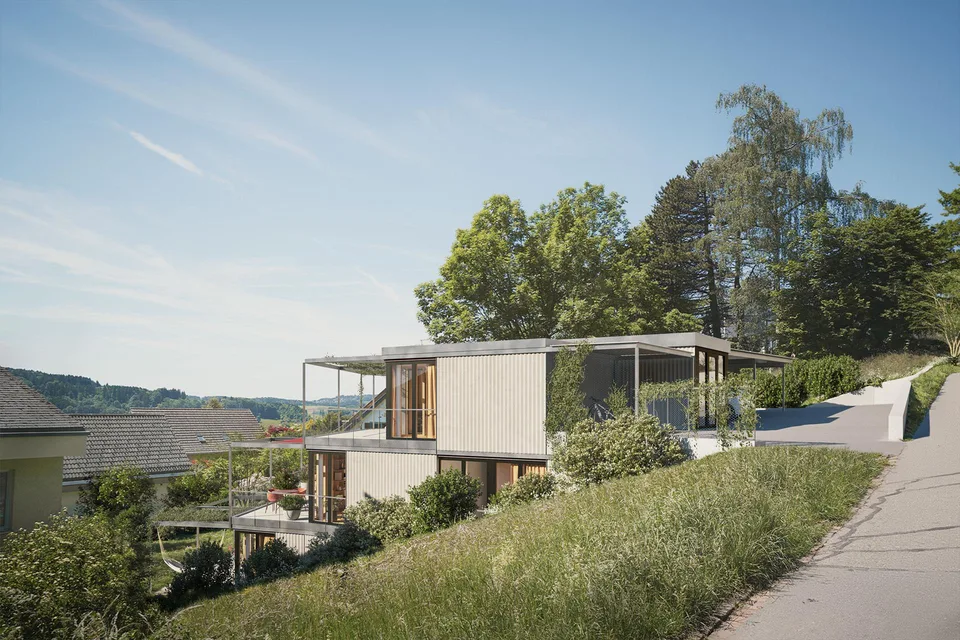 Neubau Terrassenwohnung mit Fernsicht in Wettswil am Albis