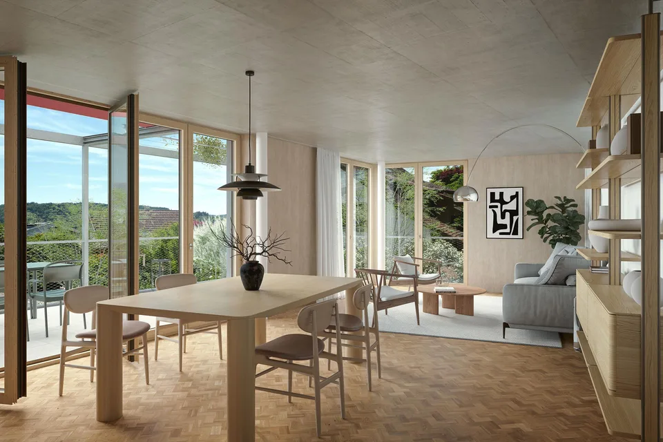 Neubau Terrassenwohnung mit Fernsicht in Wettswil am Albis