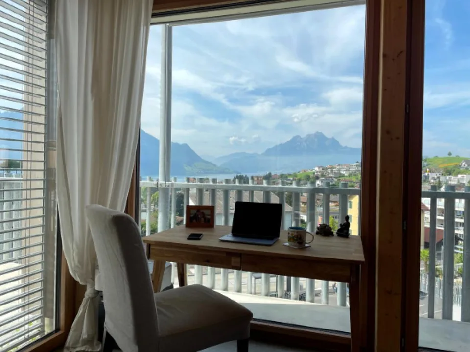 Neuwertige 3.5 Zimmer-Attikawohnung mit See- und Bergpanoramasicht