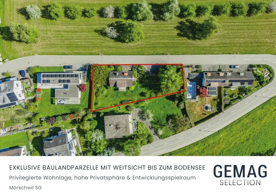 Exklusive Baulandparzelle mit Weitsicht bis zum Bodensee