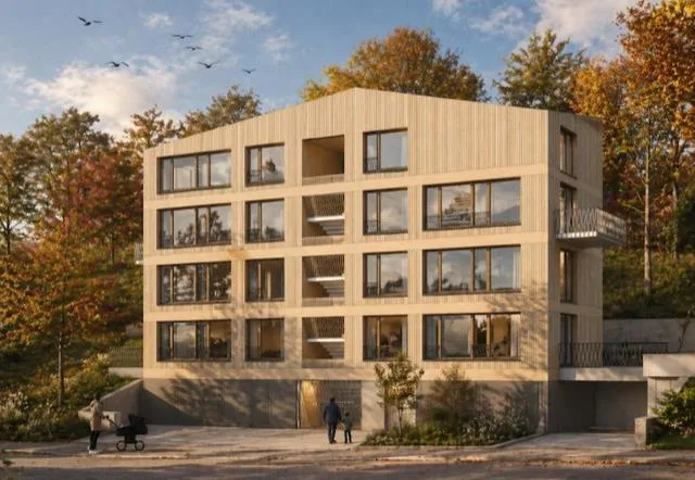 Neubau Duplexwohnungen (2.Etagen) mit Zugang/Lift am Hang mit Aussicht