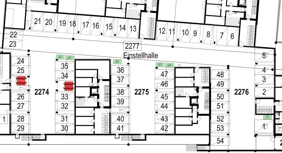 Motorradparkplätze in Einstellhalle zu verkaufen