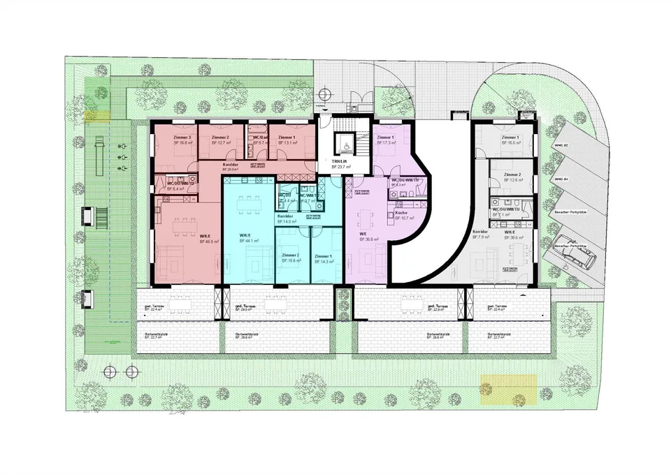 "Wohnen mit Weitblick - Gartenwohnung mit gedeckter Terrasse und Garte