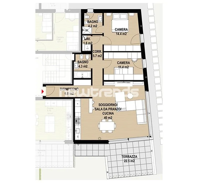 Dachwohnung in Montagnola mit 3,5 Zimmern, Terrasse und freier Sicht. – Foto 17 von 19