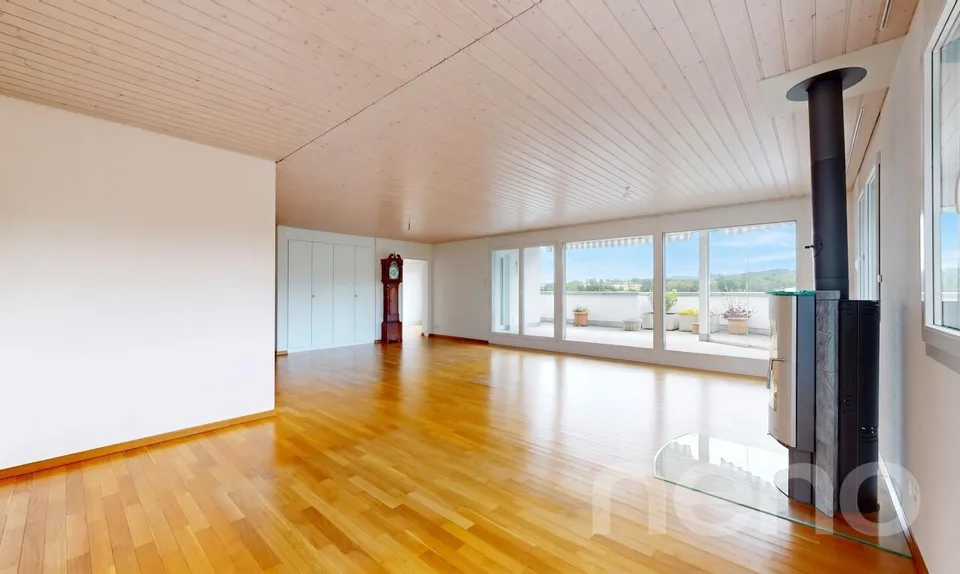Ein Wohntraum auf einer Ebene: Attika mit Lift in die Wohnung