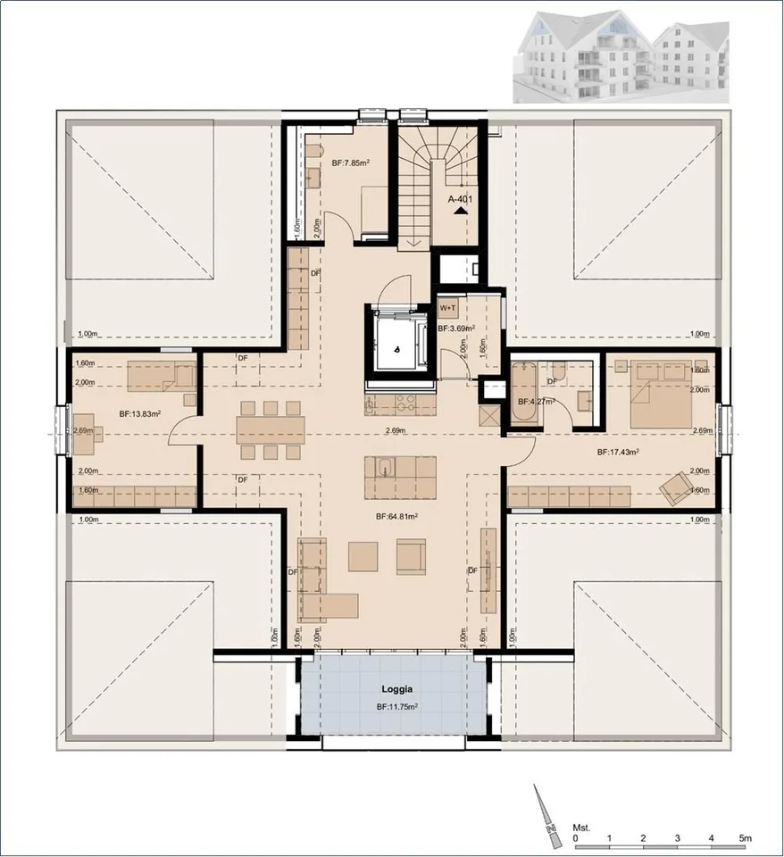 3.5 Zimmerwohnung mit Dachwohnung Feeling!
